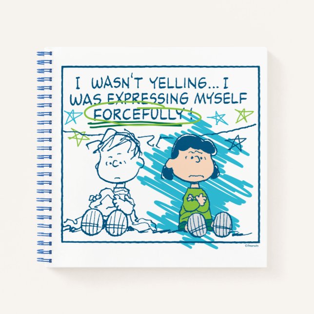 Linus & Lucy "I Wasn't Yelling…" Notebook (Front)