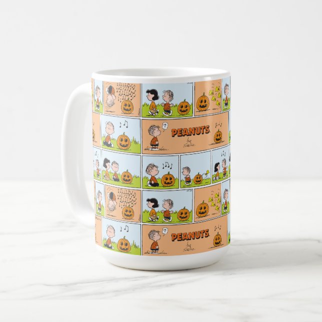 Linus & Lucy | Singing Jack-O-Lantern Coffee Mug (Front Left)