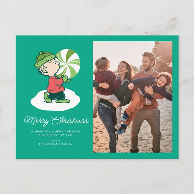 Linus Peppermint Candy Holiday Postcard (Front)