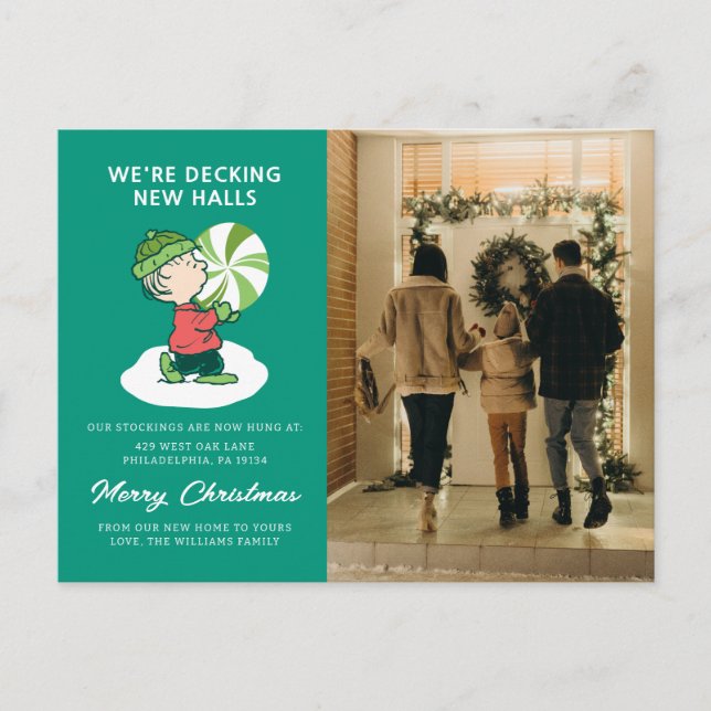 Linus Peppermint Candy Holiday Postcard (Front)