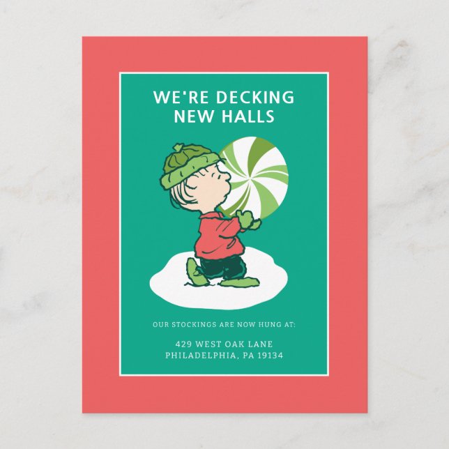 Linus Peppermint Candy Holiday Postcard (Front)