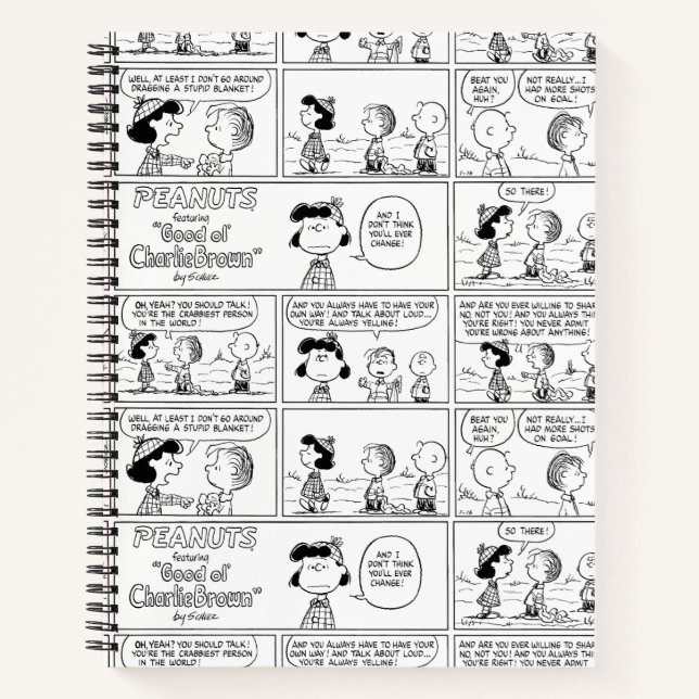 Linus Tells Lucy She's Crabby Notebook (Front)