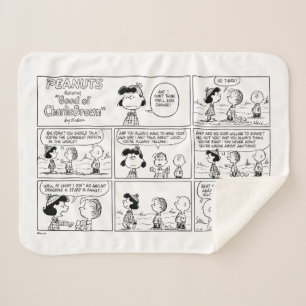 Linus Tells Lucy She's Crabby Sherpa Blanket