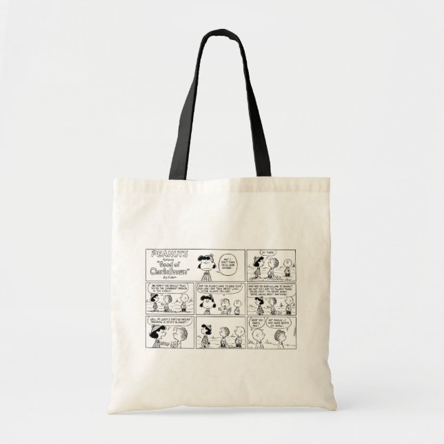 Linus Tells Lucy She's Crabby Tote Bag (Front)