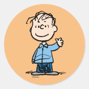 Linus Waving Classic Round Sticker