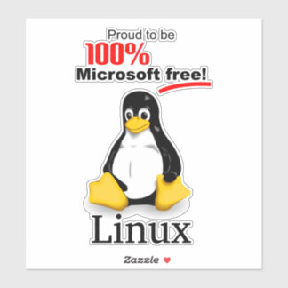 Linux 8x8 Vinyl Sticker - Microsoft Free