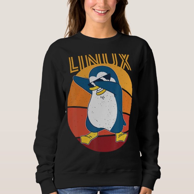 Linux Admin Cool Penguin Nerd Informatics Sweatshirt (Front)
