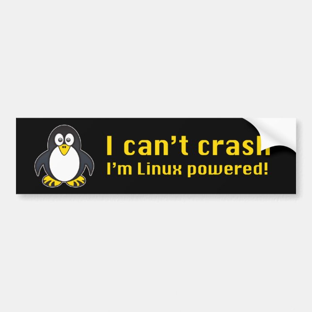 Linux Can't Crash Bumper Sticker (Front)