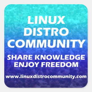 Linux Distro Community Square Sticker 2 Sizes