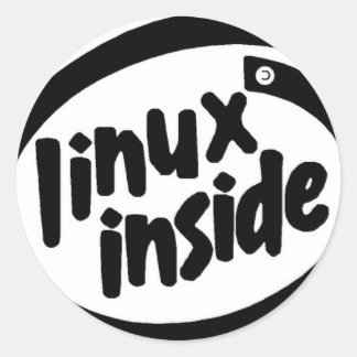 Linux inside classic round sticker