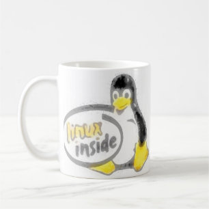 LINUX INSIDE Tux the Linux Penguin Logo Coffee Mug