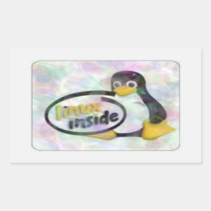 LINUX INSIDE Tux the Linux Penguin Logo Sticker