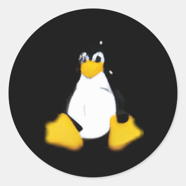 Linux Linux Grey Small Classic Round Sticker (Front)