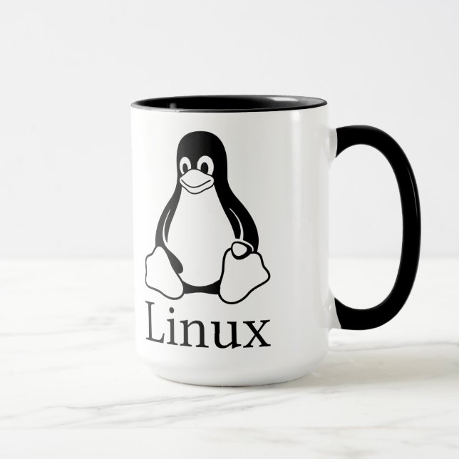 Linux Logo w/ Tux the Linux Penguin Mug (Right)