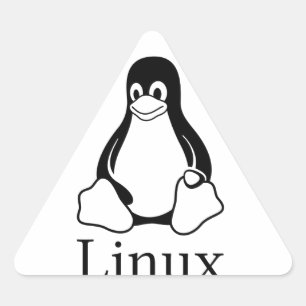 Linux Logo w/ Tux the Linux Penguin Triangle Sticker