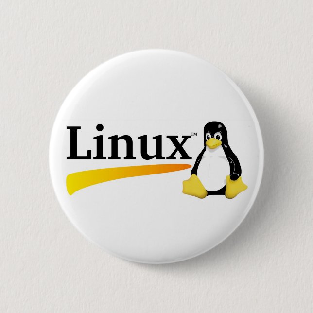 Linux Logo with Tux Products 2 Inch Round Button (Front)