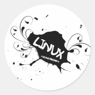 Linux Means Freedom Classic Round Sticker
