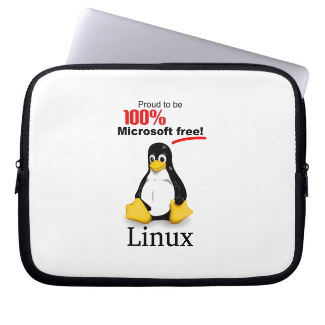 Linux Neoprene Laptop Sleeve 10" - Microsoft Free (Front)