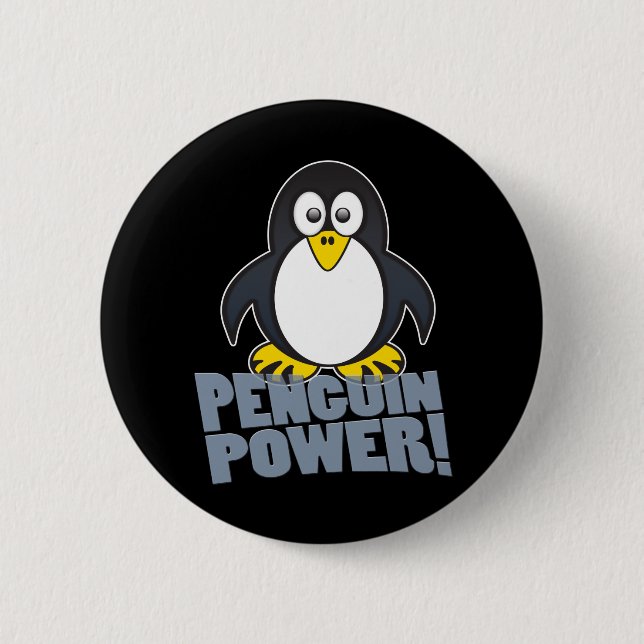 Linux Penguin 2 Inch Round Button (Front)