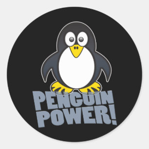 Linux Penguin Power Classic Round Sticker
