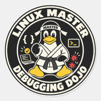 Linux Penguin Tux Fanart - Dojo Master Classic Round Sticker