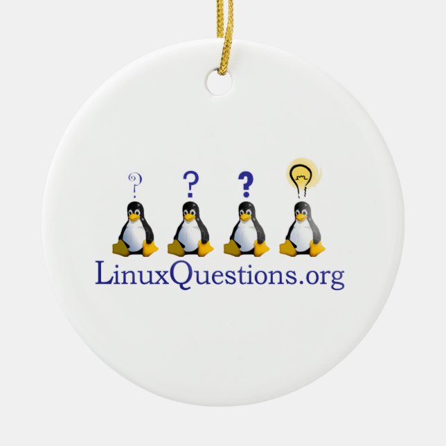 Linux Questions Logo Ceramic Ornament (Front)