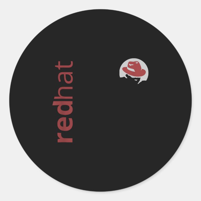 Linux Red Hat Fan Tee Tux Penguin Open Source Os L Classic Round Sticker (Front)