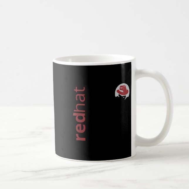 Linux Red Hat Fan Tee Tux Penguin Open Source Os L Coffee Mug (Right)