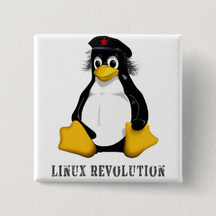 Linux Revolution 2 Inch Square Button