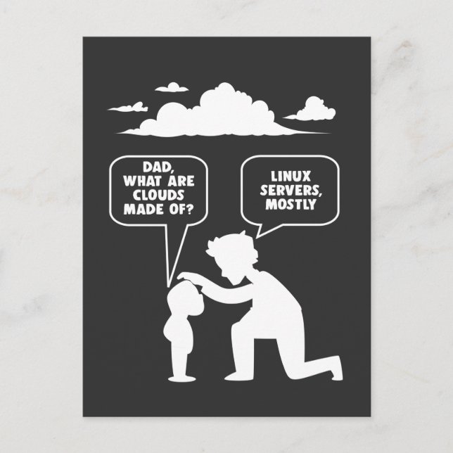 Linux Software Developer Computer Programmer Nerd Postcard (Front)