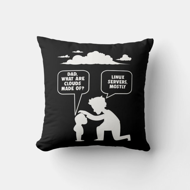 Linux Software Developer Computer Programmer Nerd Throw Pillow (Front)
