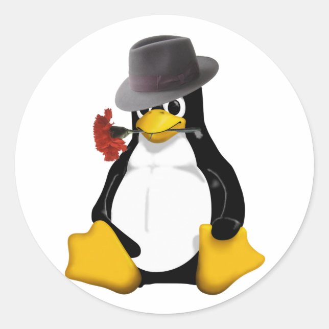 Linux tango classic round sticker (Front)