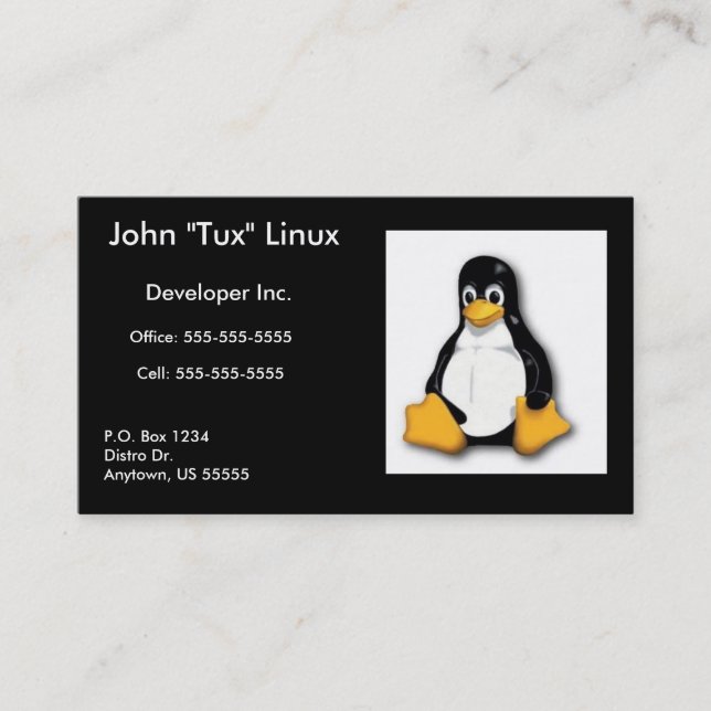 Linux Tux Business Card (Front)