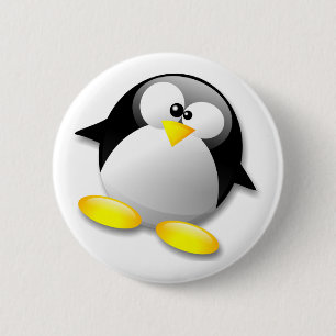 LINUX TUX CRYSTAL 2 INCH ROUND BUTTON