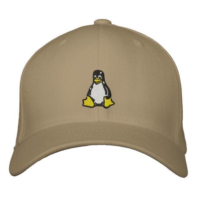Linux Tux Embroidered Hat (Front)