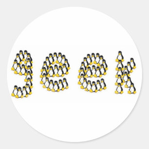 Linux Tux Geek Classic Round Sticker