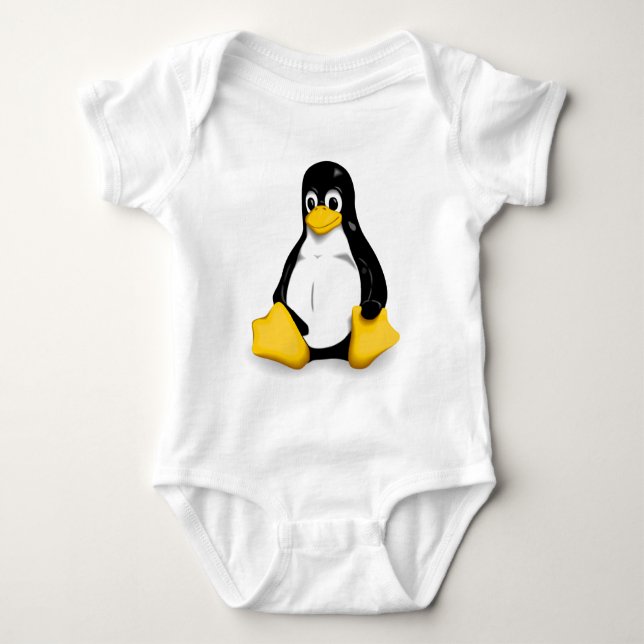 Linux Tux Organic Baby Creeper (Front)