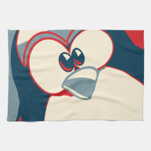 Linux Tux penguin Obama poster Kitchen Towel