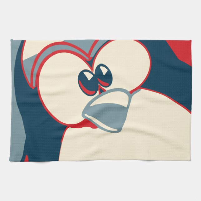 Linux Tux penguin Obama poster Kitchen Towel (Horizontal)