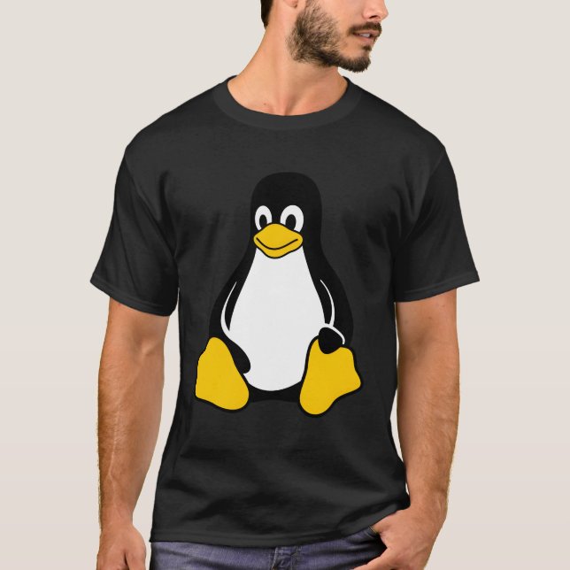Linux Tux Penguin Open Source Nerd Geek T-Shirt (Front)