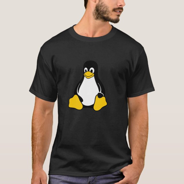 Linux Tux Penguin Open Source Nerd Geek T-Shirt (Front)