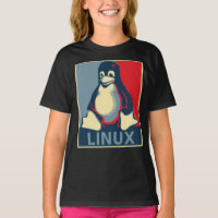 Linux tux pingouin obama poster T-shirt classique