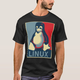 Linux tux pingouin obama poster T-shirt classique
