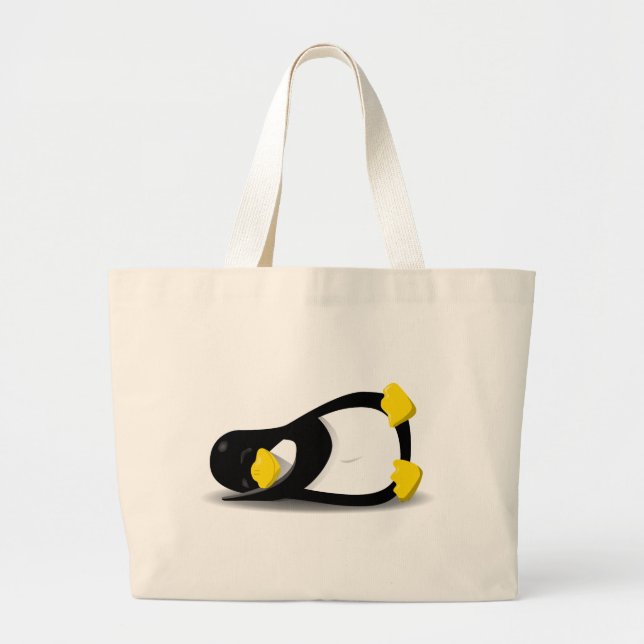 Linux Tux sleeping Large Tote Bag (Front)