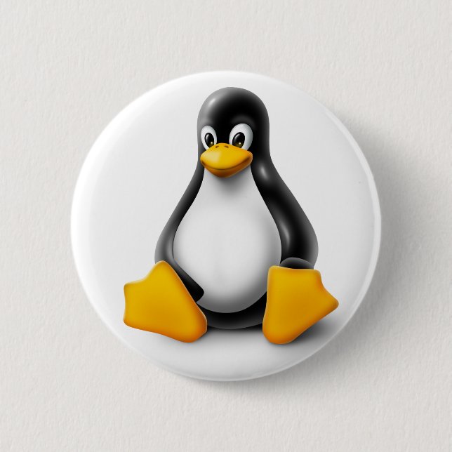 Linux Tux the Penguin 2 Inch Round Button (Front)
