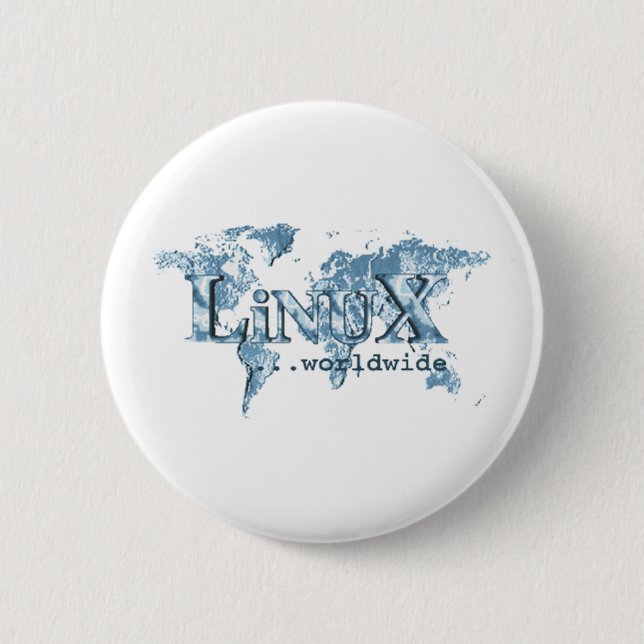 Linux Worldwide 2 Inch Round Button (Front)