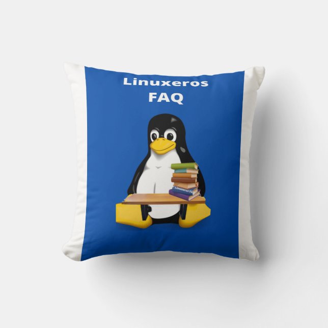 Linuxeros FAQ Throw Pillow (Front)