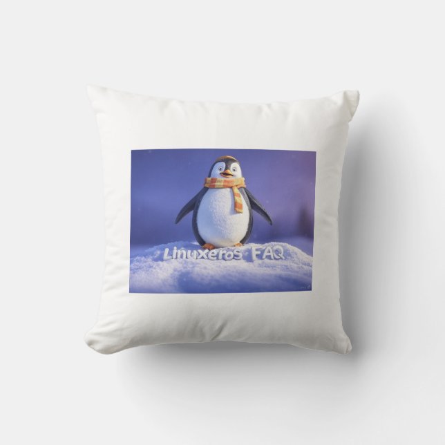 Linuxeros FAQ Throw Pillow (Front)