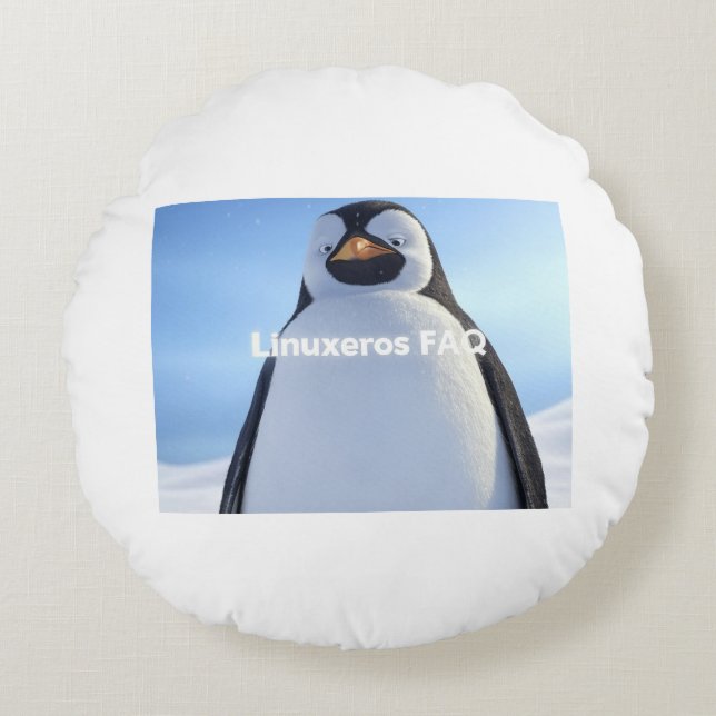 Linuxers FAQ Round Pillow (Front)