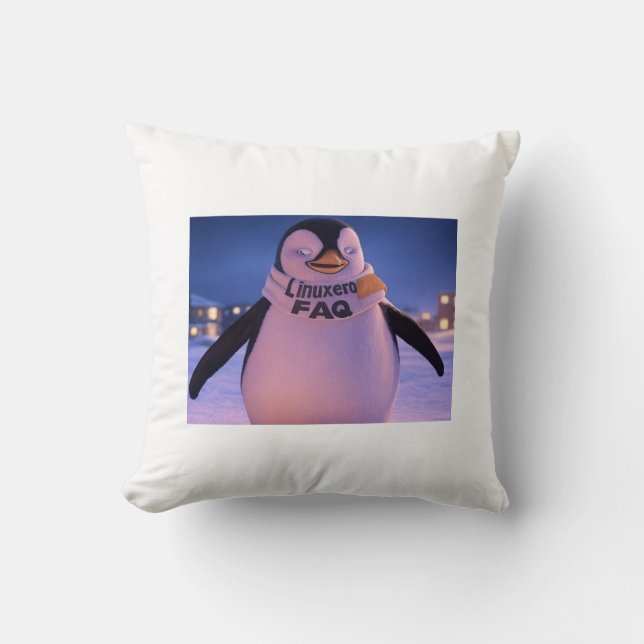 Linuxers FAQ Throw Pillow (Front)